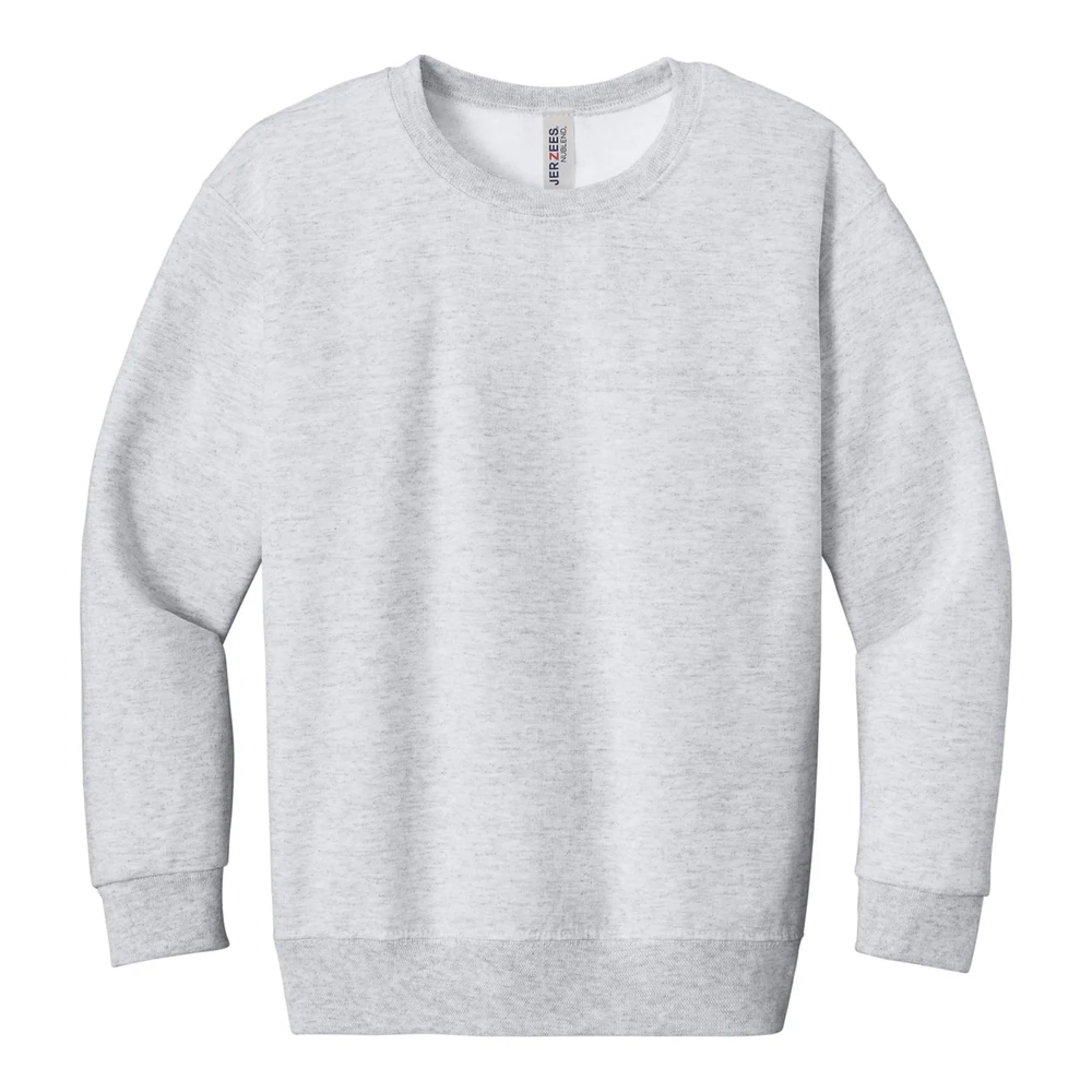 Ash Jerzees - Youth NuBlend Crewneck Sweatshirt style 562B, front view