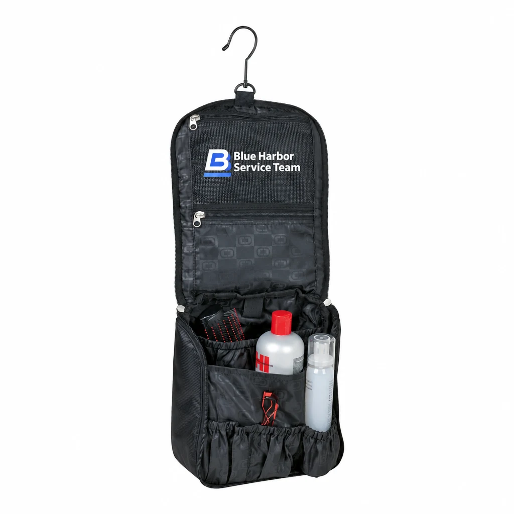 Custom OGIO - Doppler Kit (611901) in Black, flat-lay view with a custom printed logo.