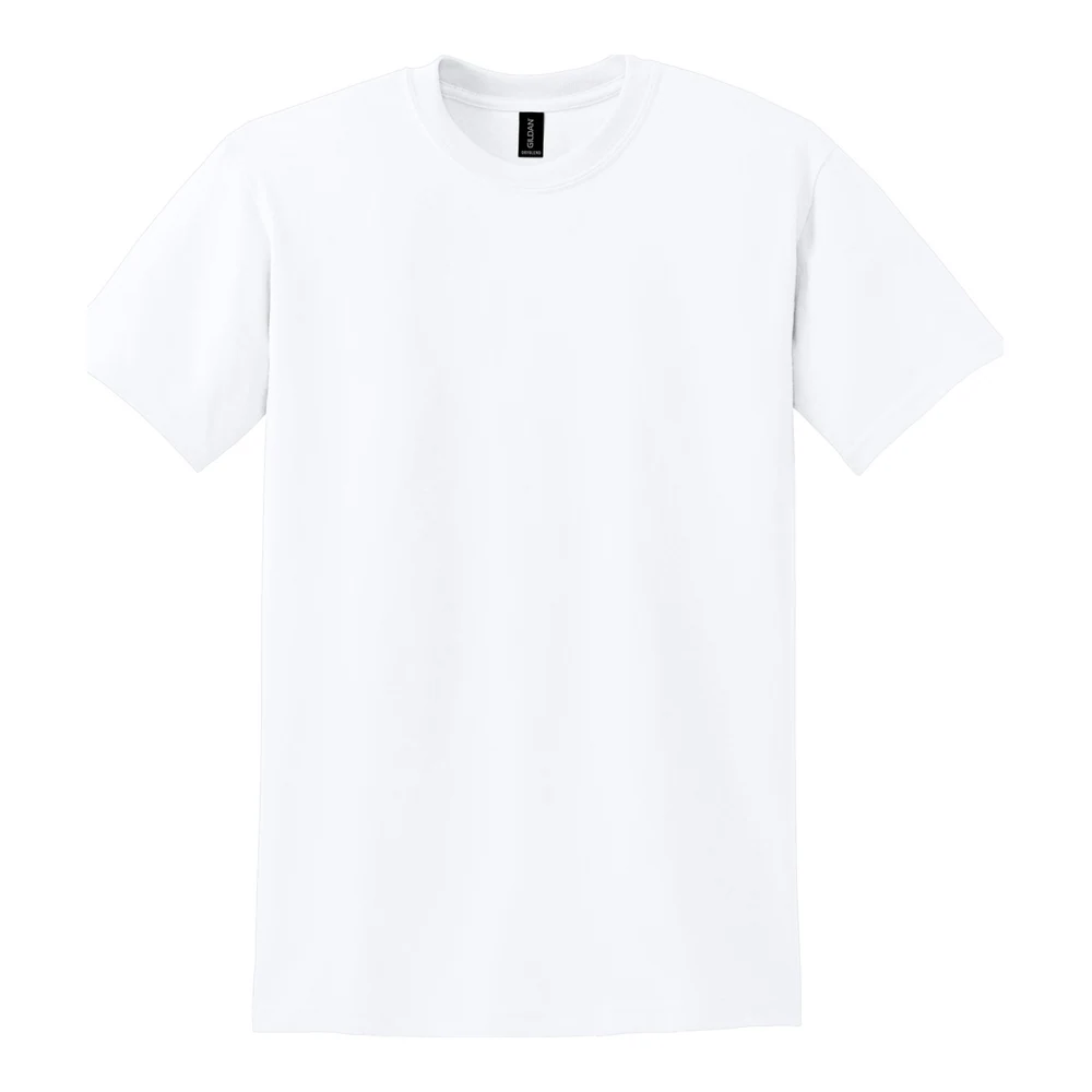 White Gildan DryBlend 50 Cotton/50 Poly T-Shirt style 8000, front view