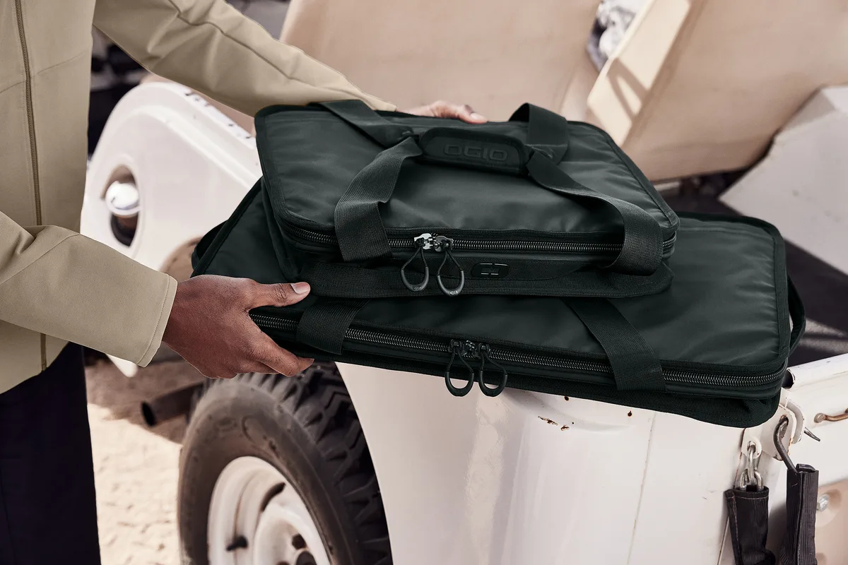 OGIO Gear Mid Cube — lifestyle photo, shown in Blacktop