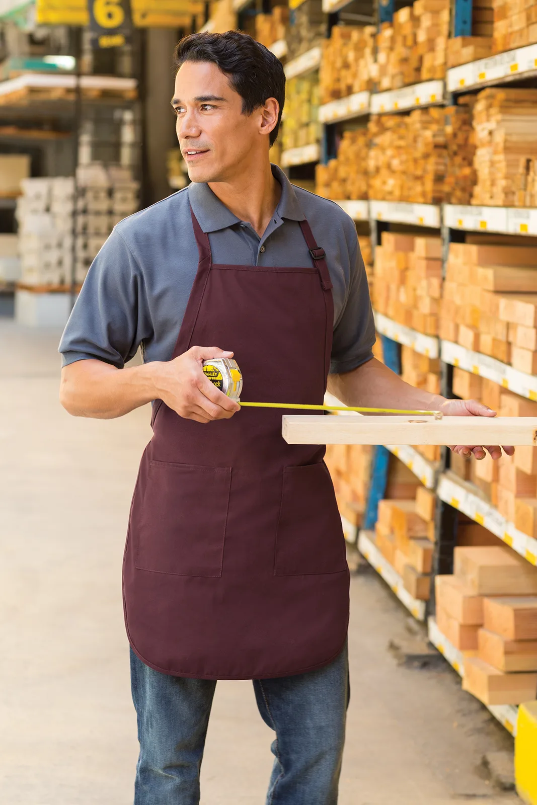 Port Authority Full-Length Apron with Pockets — Style A500 in Hunter — lifestyle photo