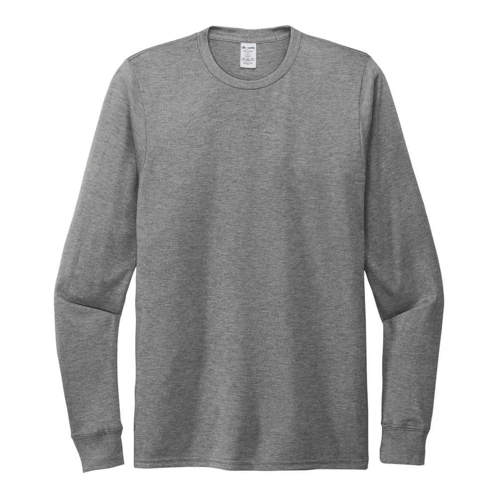 Aluminum Grey Allmade Unisex Tri-Blend Long Sleeve Tee style AL6004, front view