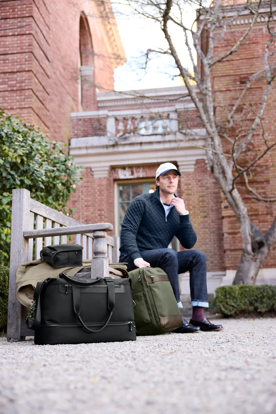 Custom Brooks Brothers Oxford Weekender — lifestyle photo