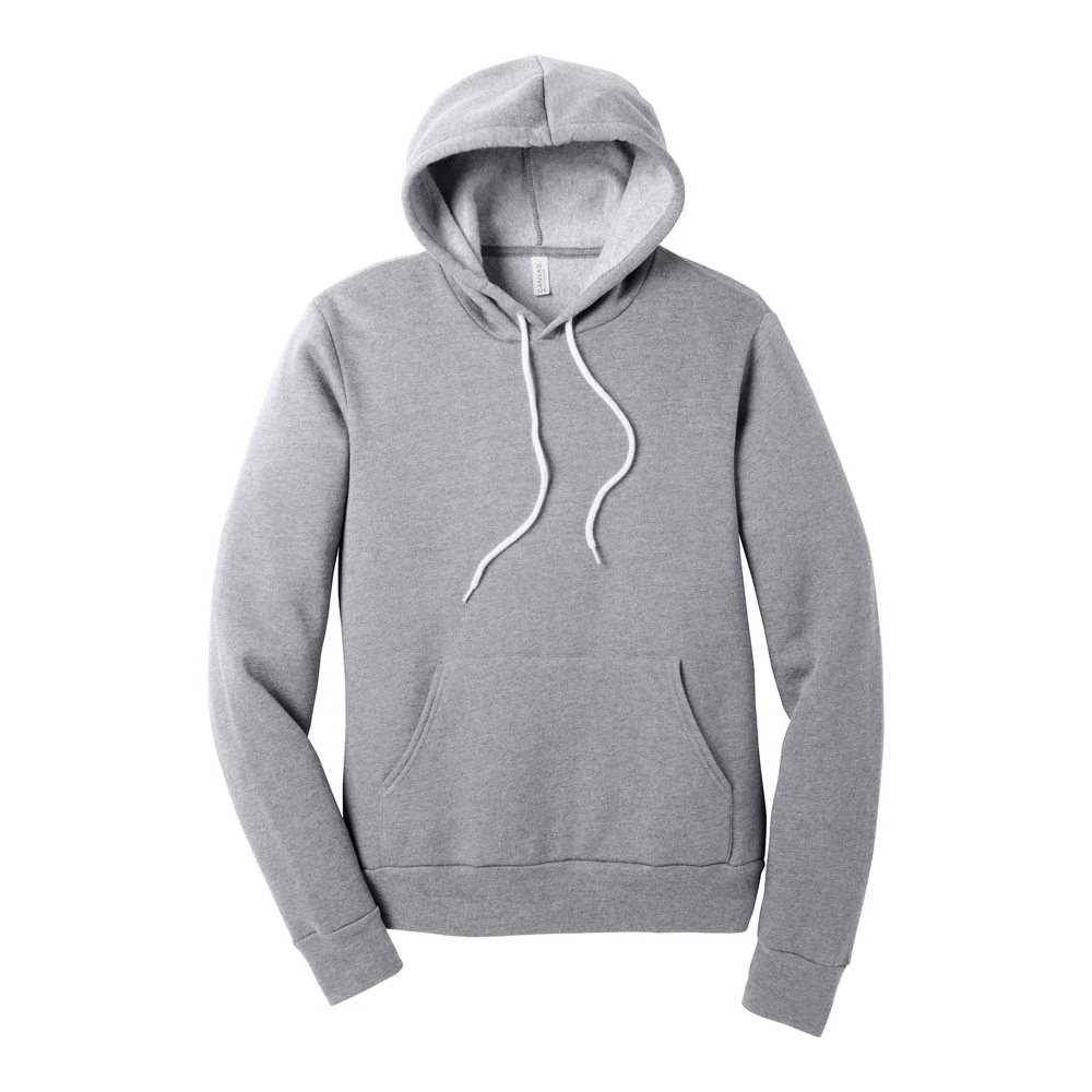 Athletic Heather BELLA+CANVAS Unisex Sponge Fleece Pullover Hoodie style BC3719, front view
