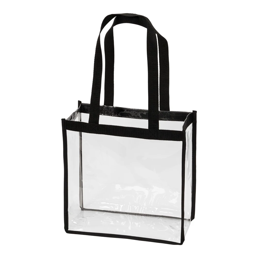 Clear/ Black Port Authority Clear Stadium Tote style BG430, front view