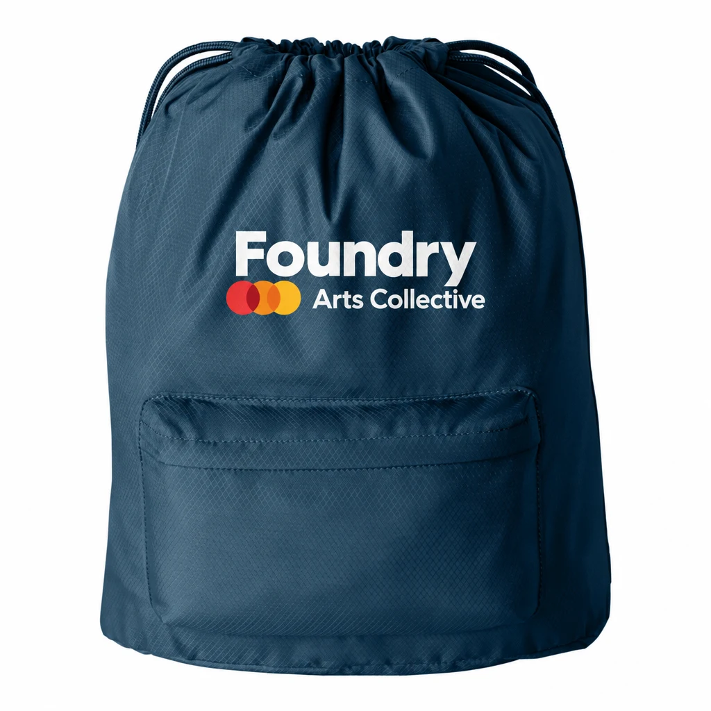 Custom Port Authority Diamond Pocket Cinch (BG637) in Insignia Blue, flat-lay view with a custom printed logo.