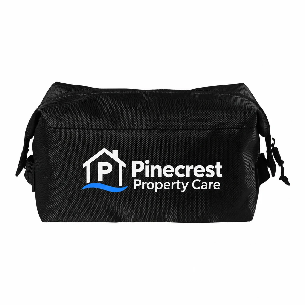 Custom Port Authority Travel Bag (BG751) in Black, flat-lay view with a custom printed logo.