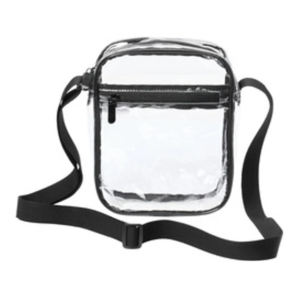 Clear/ Black Port Authority Clear Crossbody Bag style BG931, front view