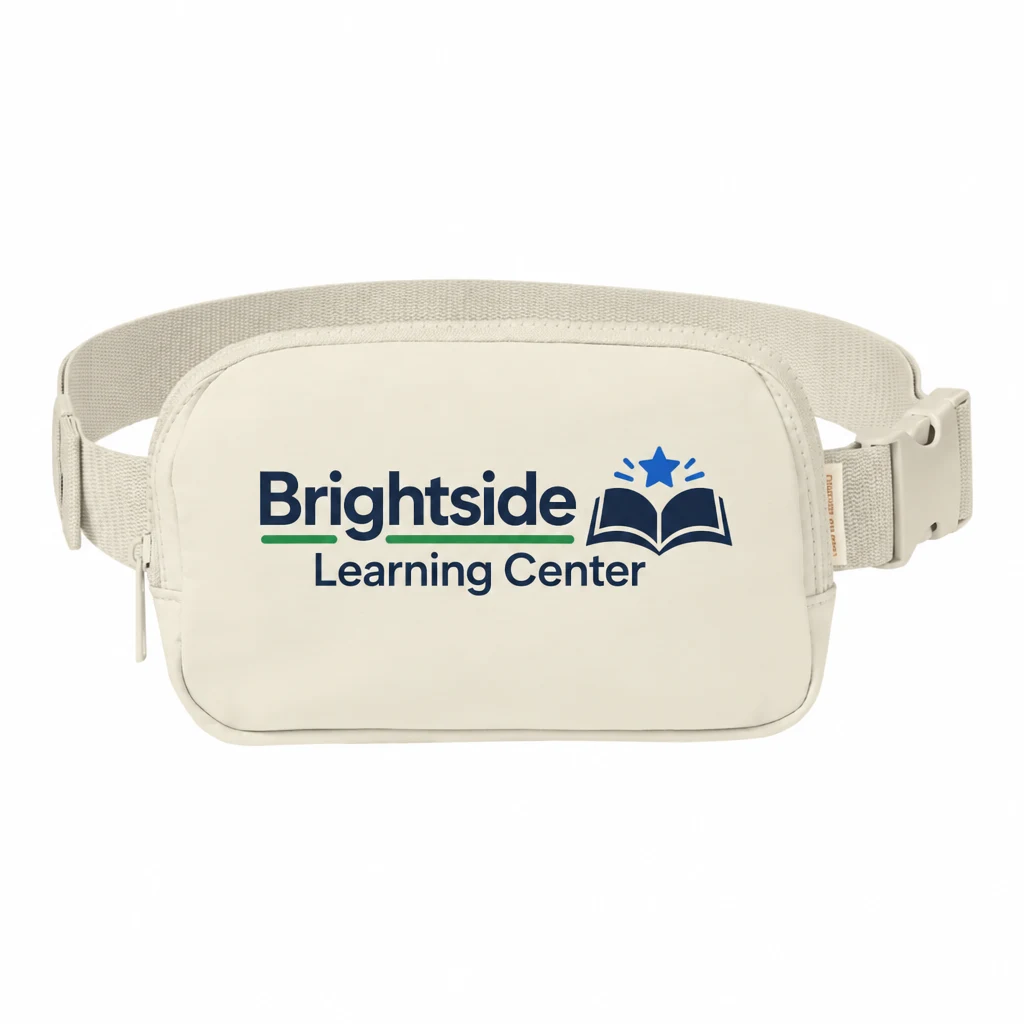 Custom Comfort Colors Explorer Sling Bag (CCSB0) in Ivory, flat-lay view with a custom printed logo.
