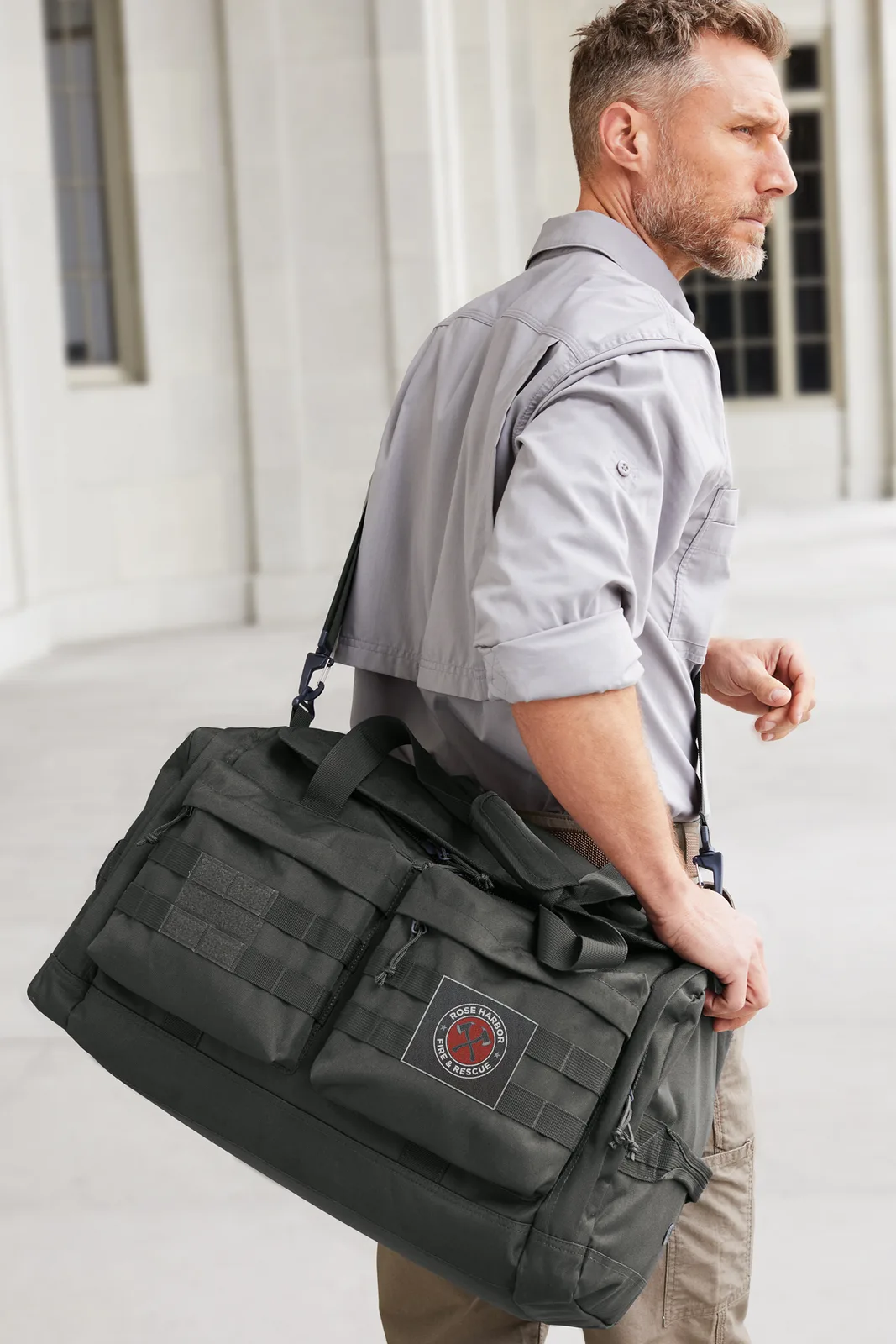 Custom CornerStone Tactical Duffel — lifestyle photo