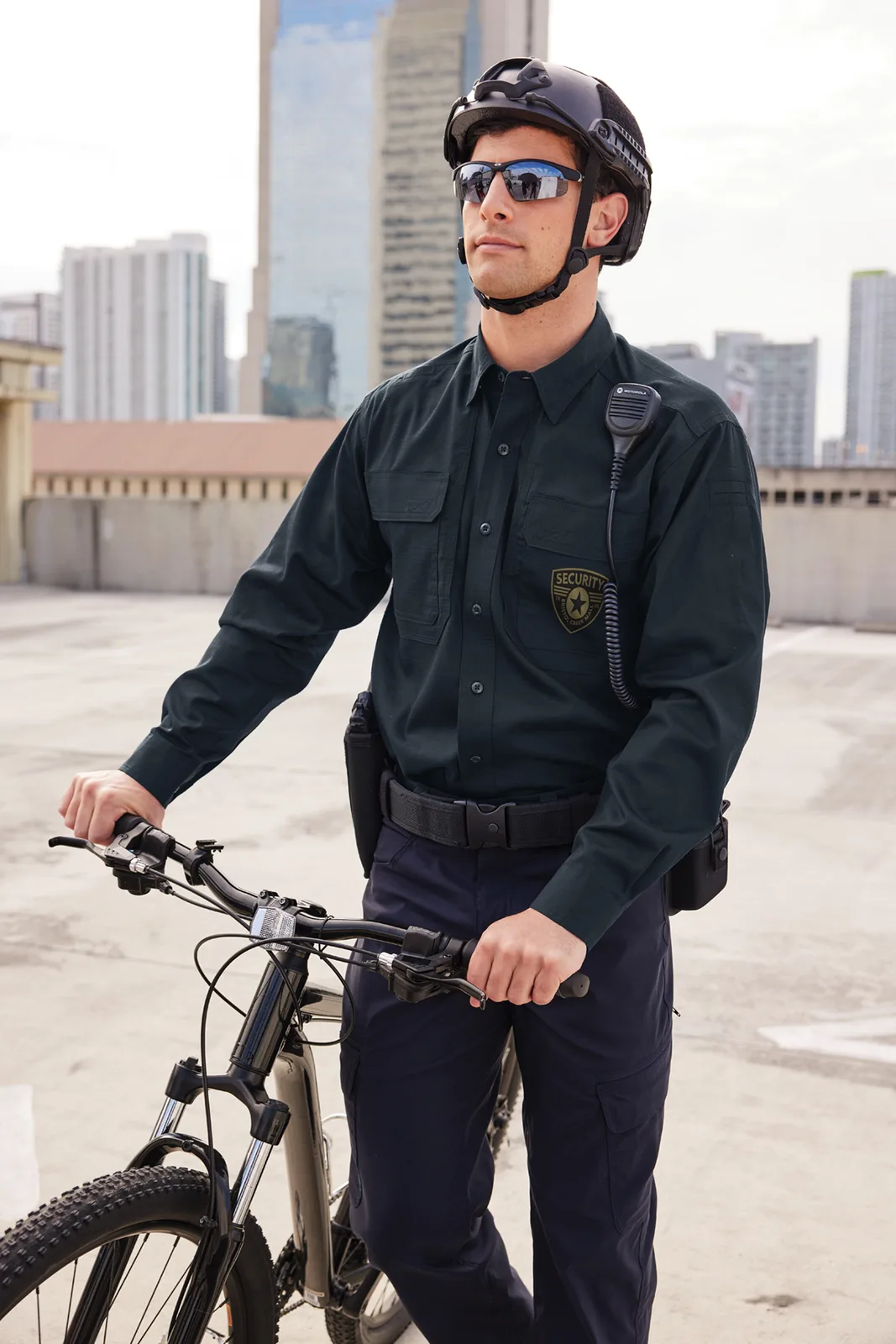 CornerStone Long Sleeve Select Tactical Shirt — Style CSW176 in Navy Blue — manufacturer lifestyle photo