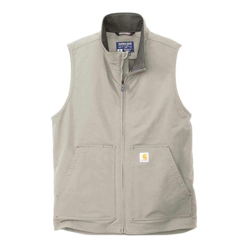 Greige Carhartt Super Dux Soft Shell Vest style CT105535, front view