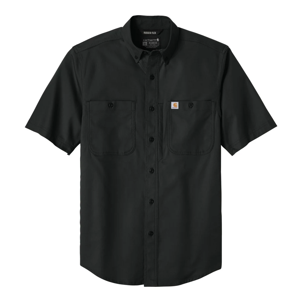 Black Carhartt Rugged Professional Series Short Sleeve Shirt style CT106688, front view