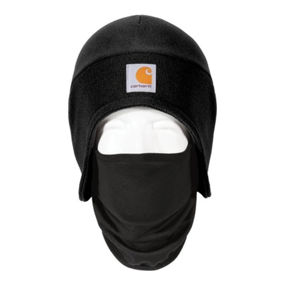 Black Carhartt Fleece 2-In-1 Headwear style CTA202, front view