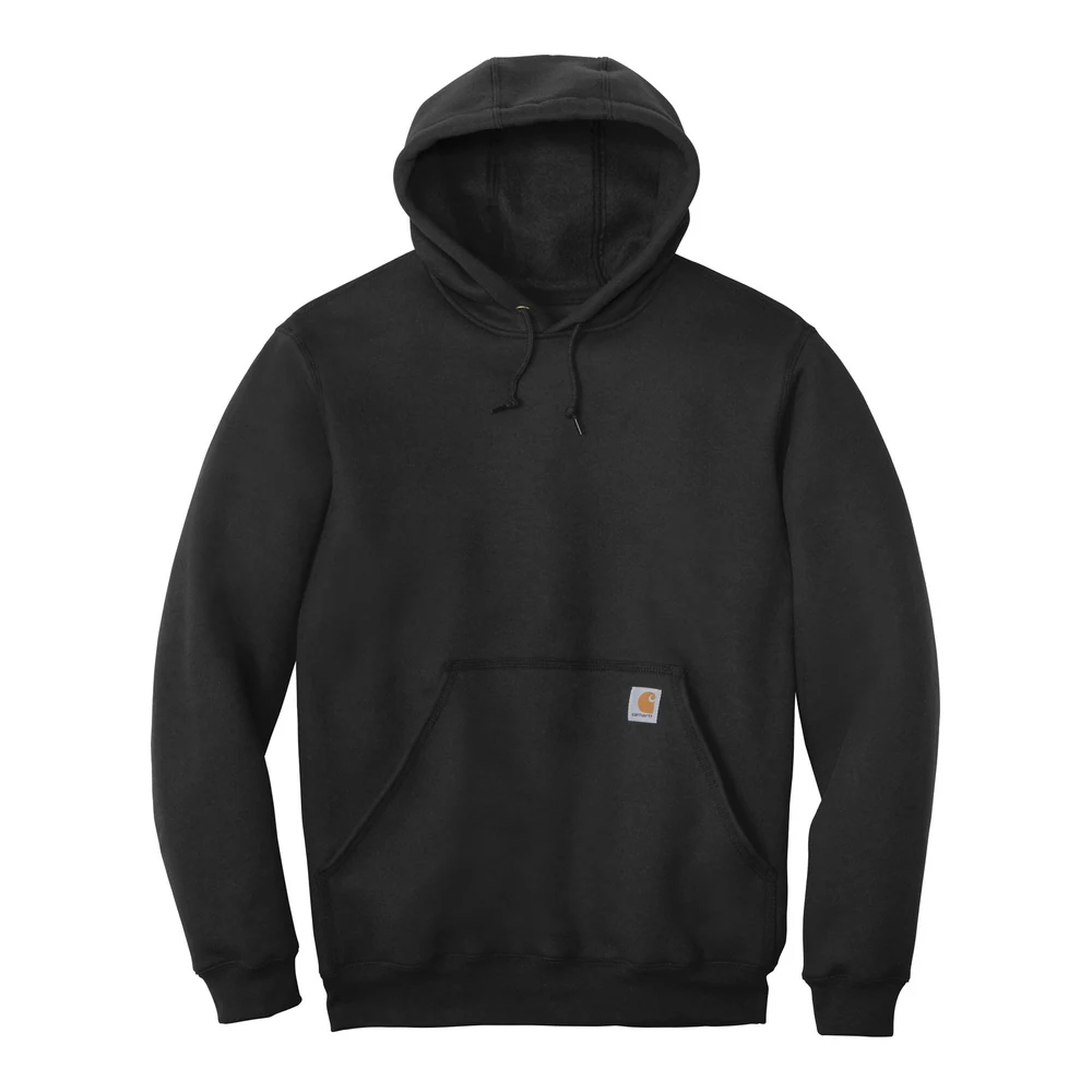 Black Carhartt Midweight Hooded Sweatshirt style CTK121, front view