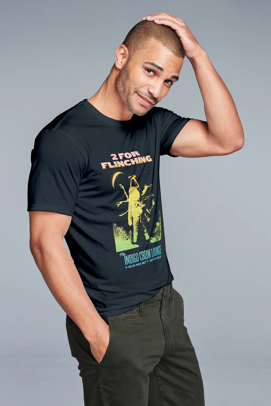 District Perfect Tri DTG Tee — Style DM130DTG in New Navy — manufacturer lifestyle photo