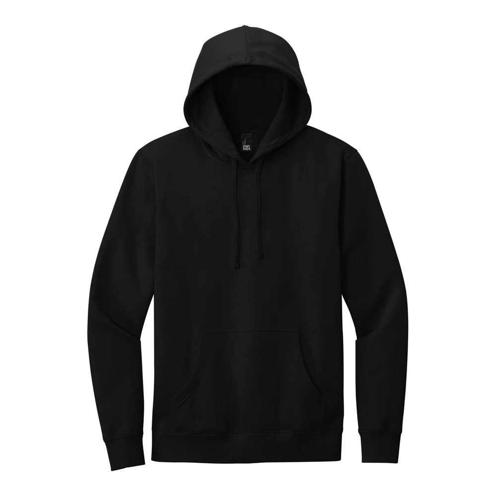 Black District V.I.T. Fleece Hoodie style DT6100, front view