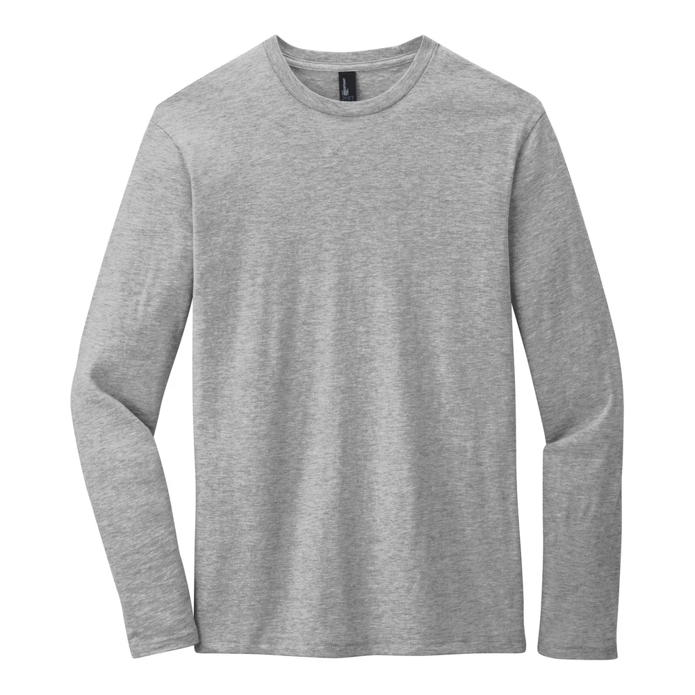 Light Heather Grey District Very Important Tee Long Sleeve style DT6200, front view