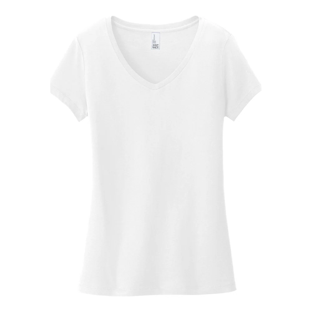 White District Women's Very Important Tee V-Neck style DT6503, front view