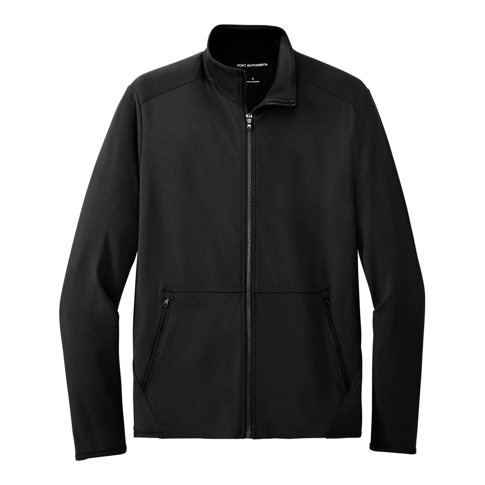 Black Port Authority Accord Stretch Fleece Full-Zip style K595, front view