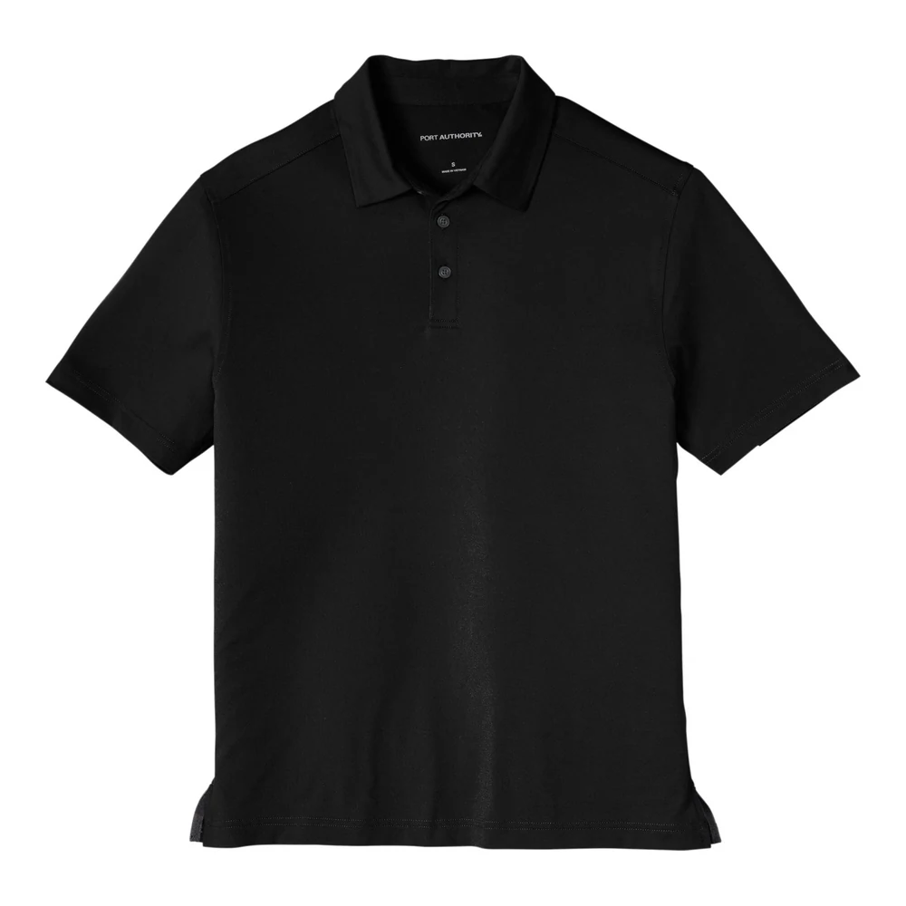 Black Port Authority City Stretch Polo style K682, front view