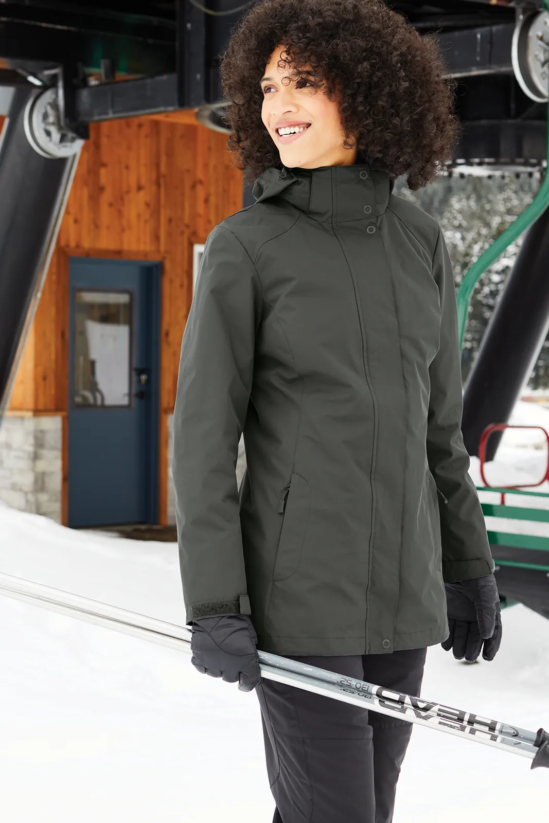 Port Authority Women's All-Weather 3-in-1 Jacket — Style L123 in Storm Grey — manufacturer lifestyle photo