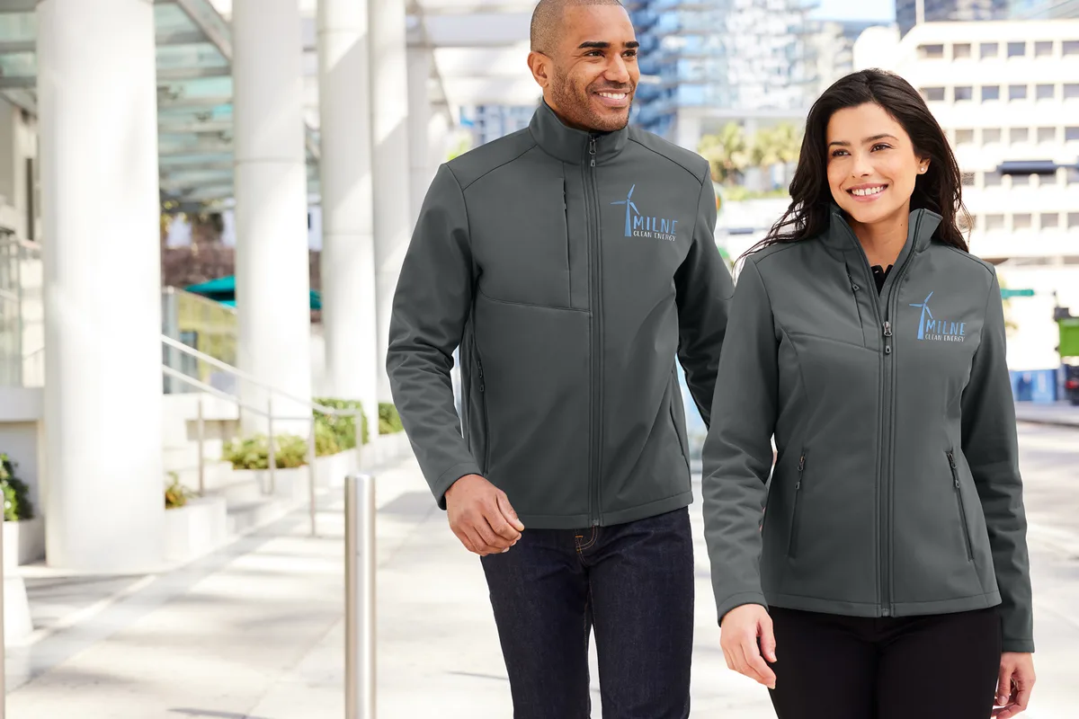Port Authority Women's C-FREE Core Soft Shell — Style L720 in Grey Steel — manufacturer lifestyle photo