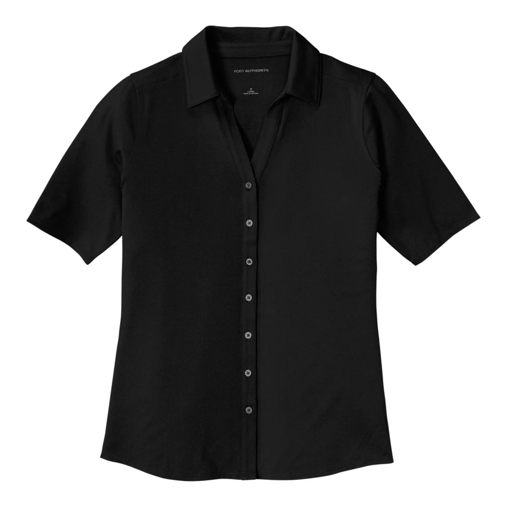 Black Port Authority Women's City Stretch Top style LK682, front view