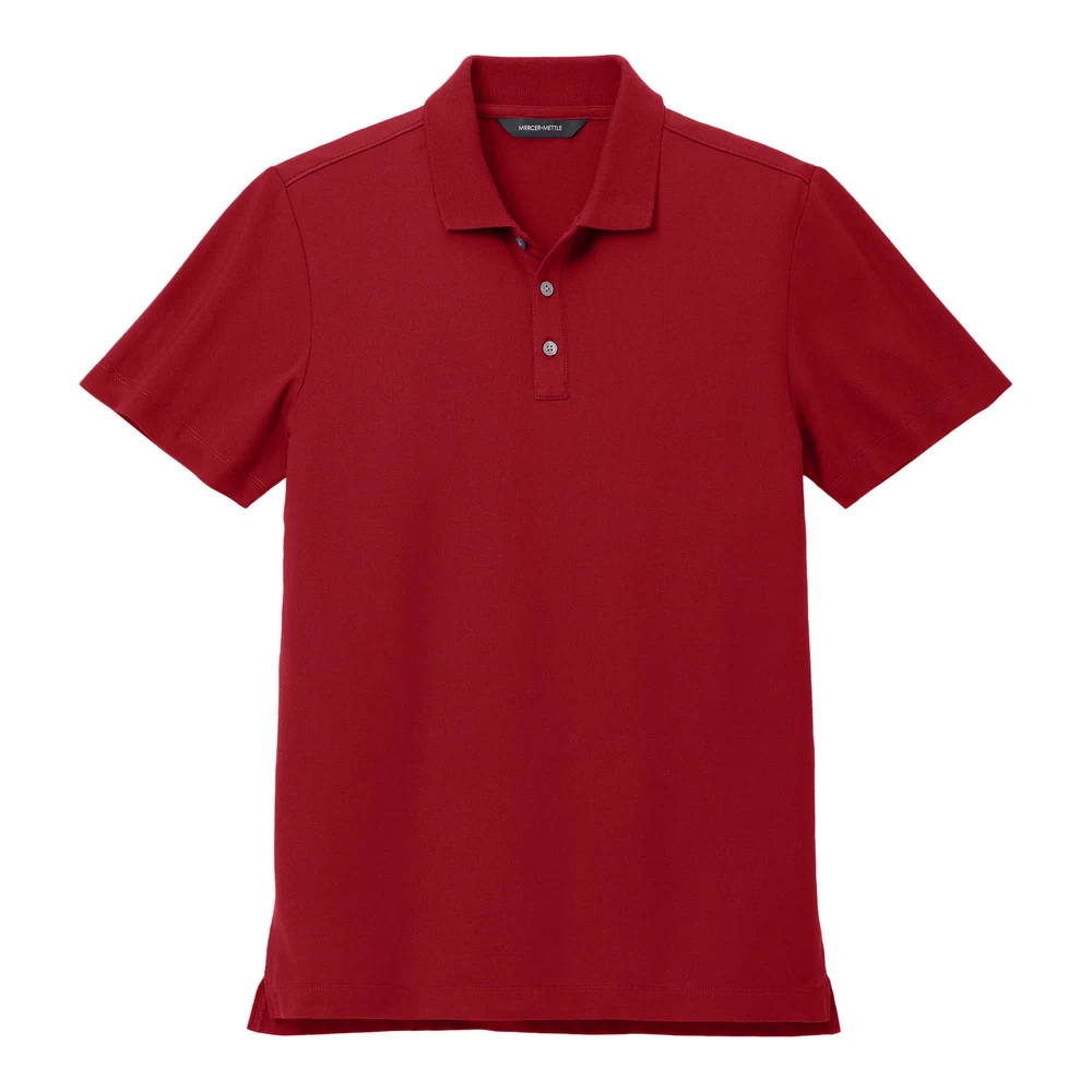 Apple Red Mercer+Mettle Stretch Pique Polo style MM1004, front view