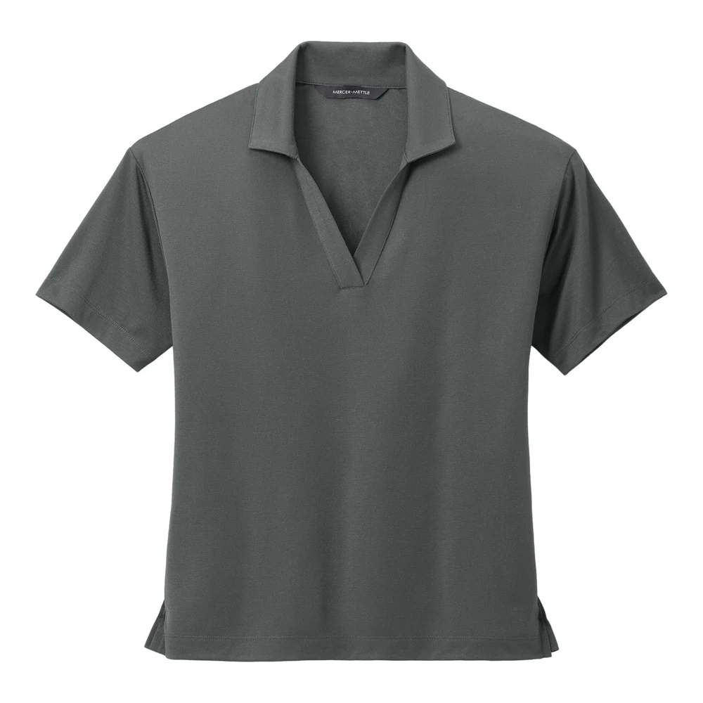 Anchor Grey Mercer+Mettle Women's Stretch Jersey Polo style MM1015, front view