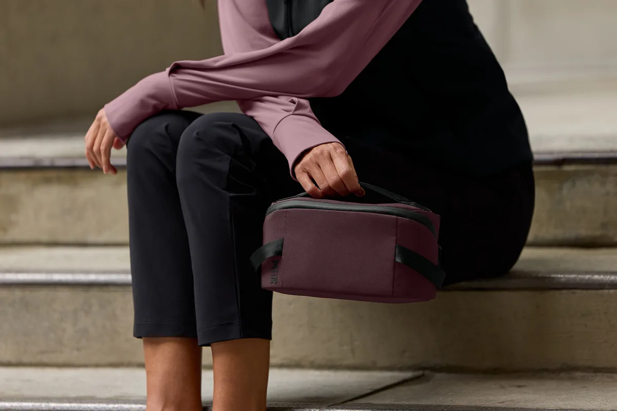 MiiR Causeway Tech Organizer — lifestyle photo, shown in Dark Fig