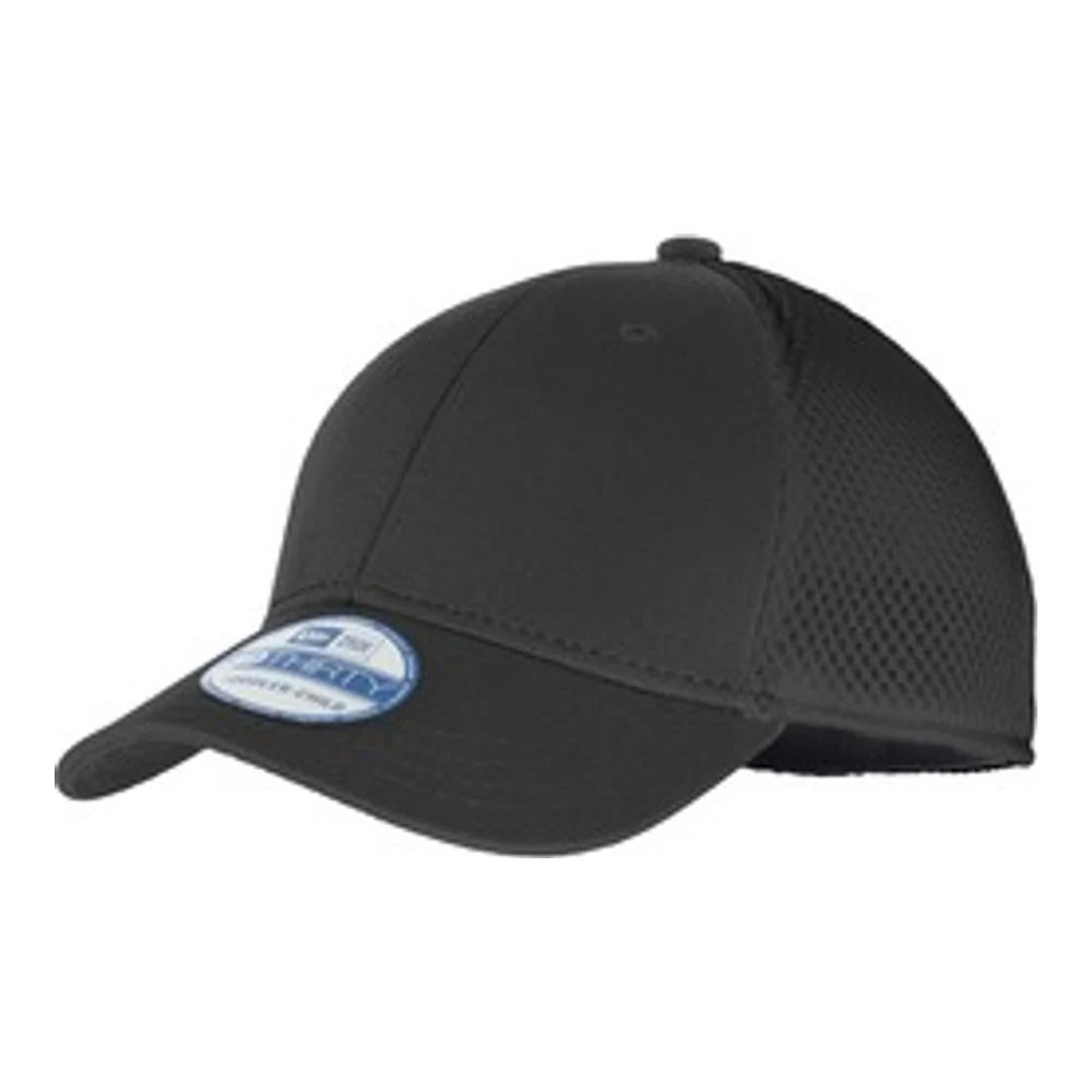 Black/ Black New Era Youth Stretch Mesh Cap style NE302, front view