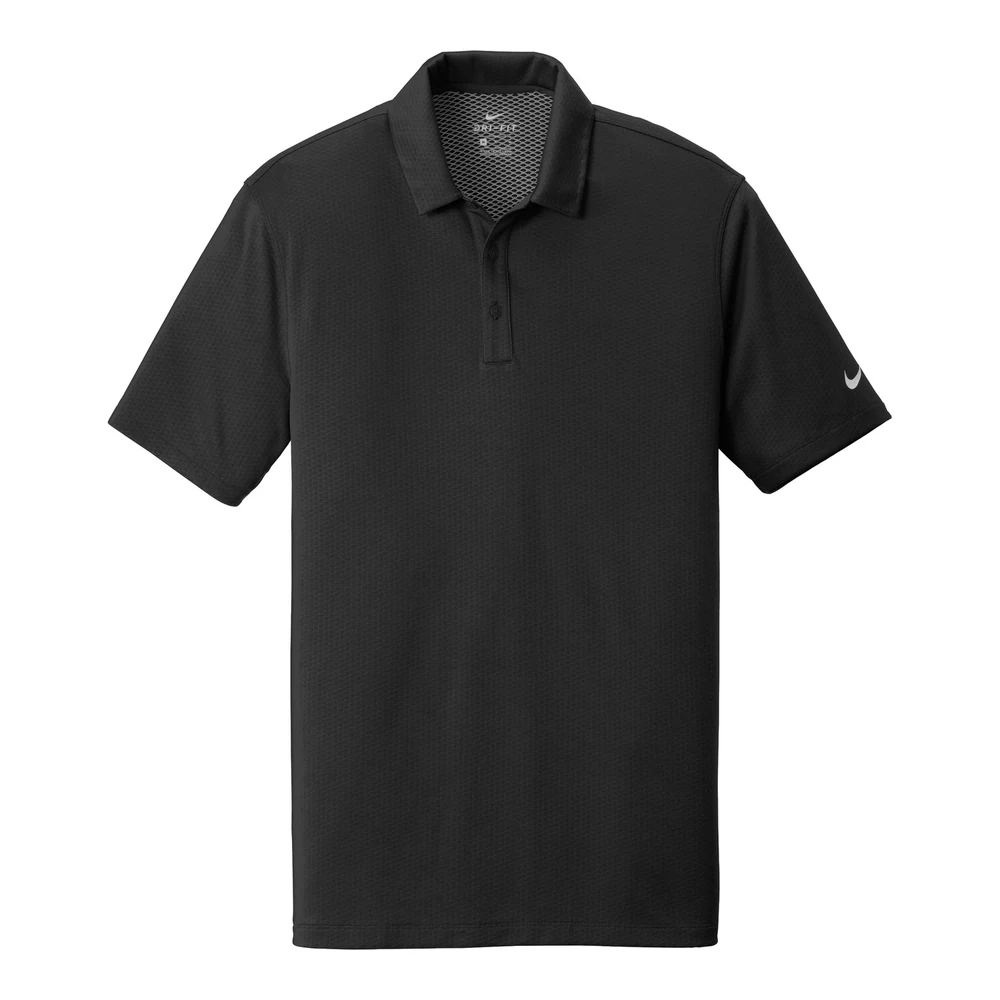 Black Nike Dri-FIT Hex Textured Polo style NKAH6266, front view