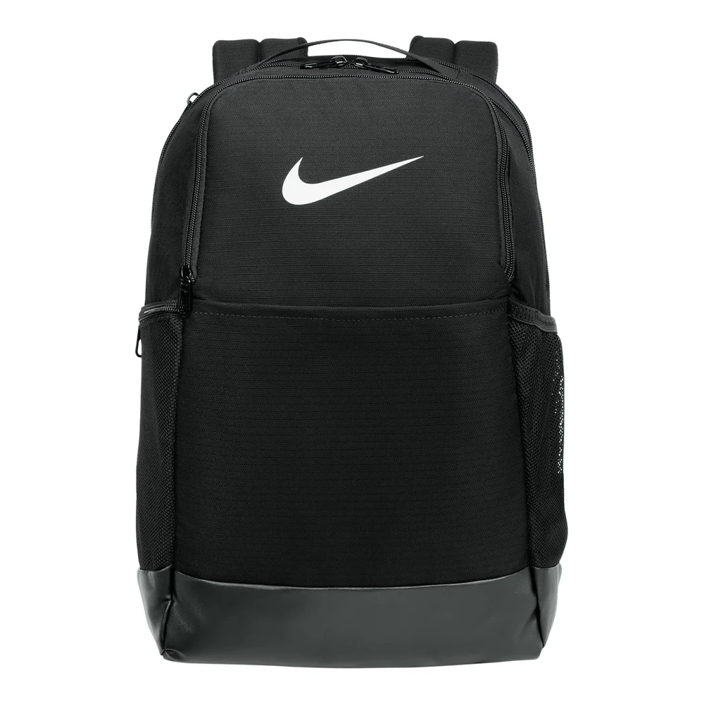 Black Nike Brasilia Medium Backpack style NKDH7709, front view