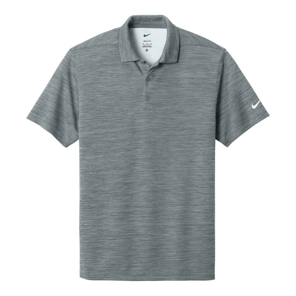 Cool Grey Nike Dri-FIT Striated Polo style NKFQ4792, front view