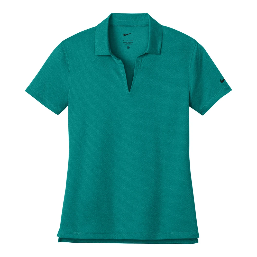 Bright Spruce Heather Nike Women's Dri-FIT Smooth Heather Polo style NKFQ4793, front view