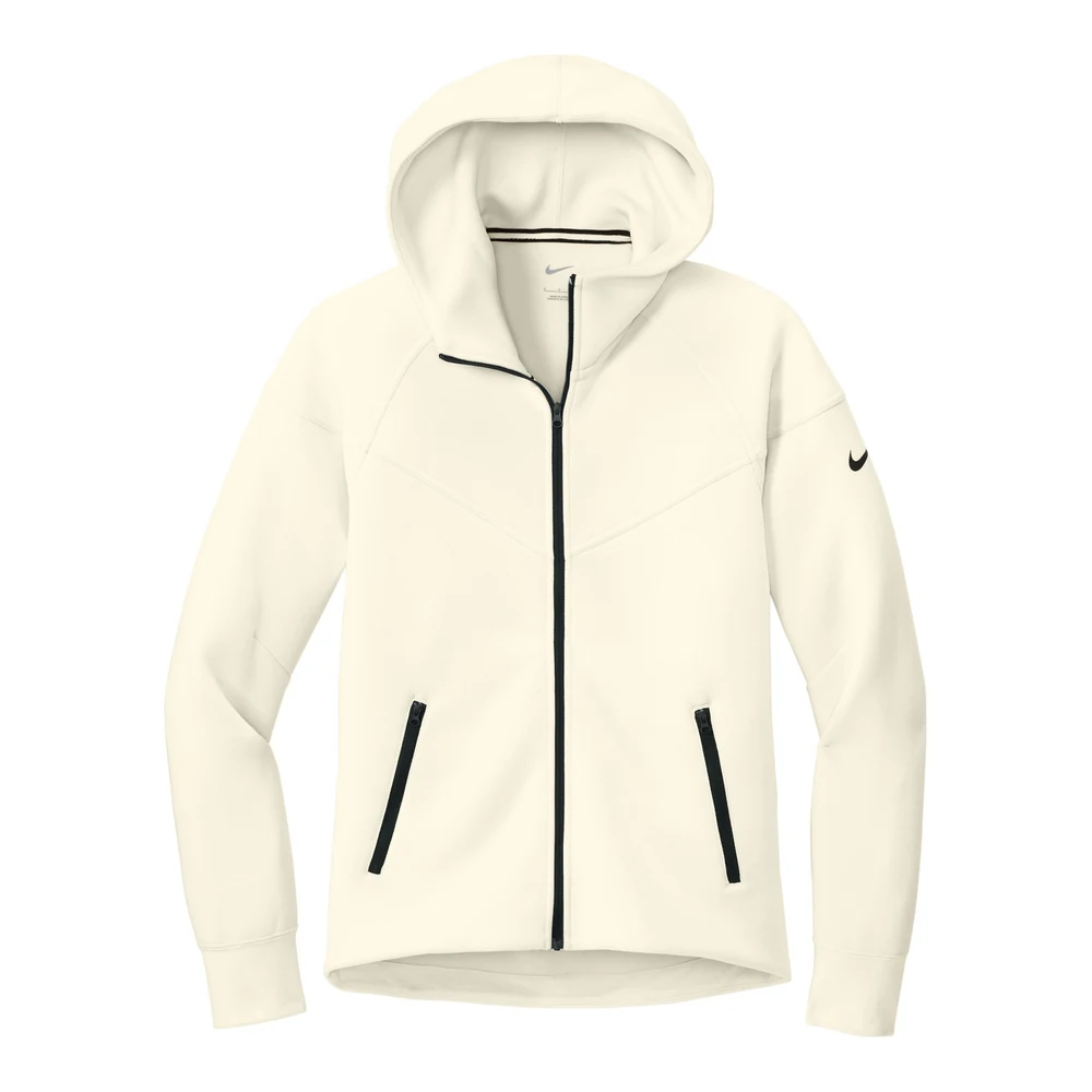 Pale Ivory Nike Women's Tech Fleece Full-Zip Hoodie style NKFQ4798, front view