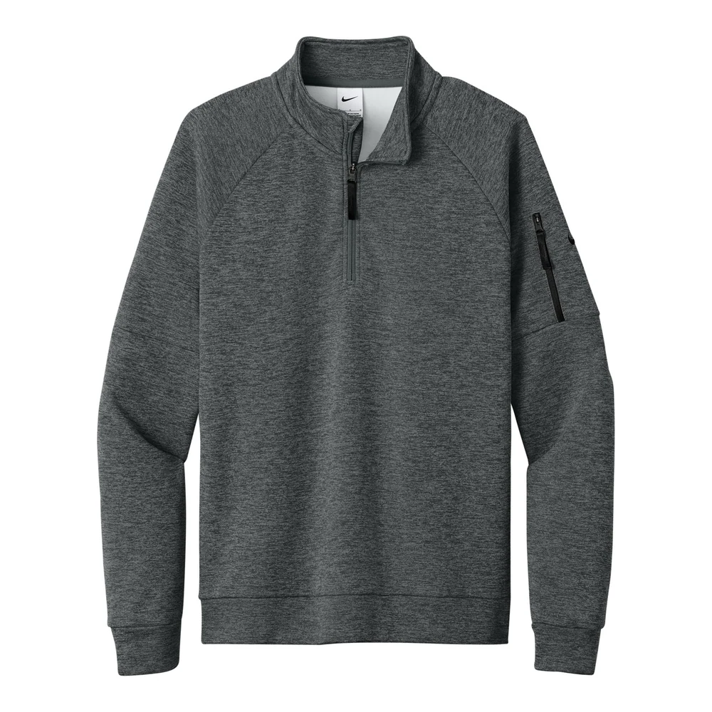 Charcoal Heather Nike Therma-FIT Pocket 1/4-Zip style NKIO8125, front view