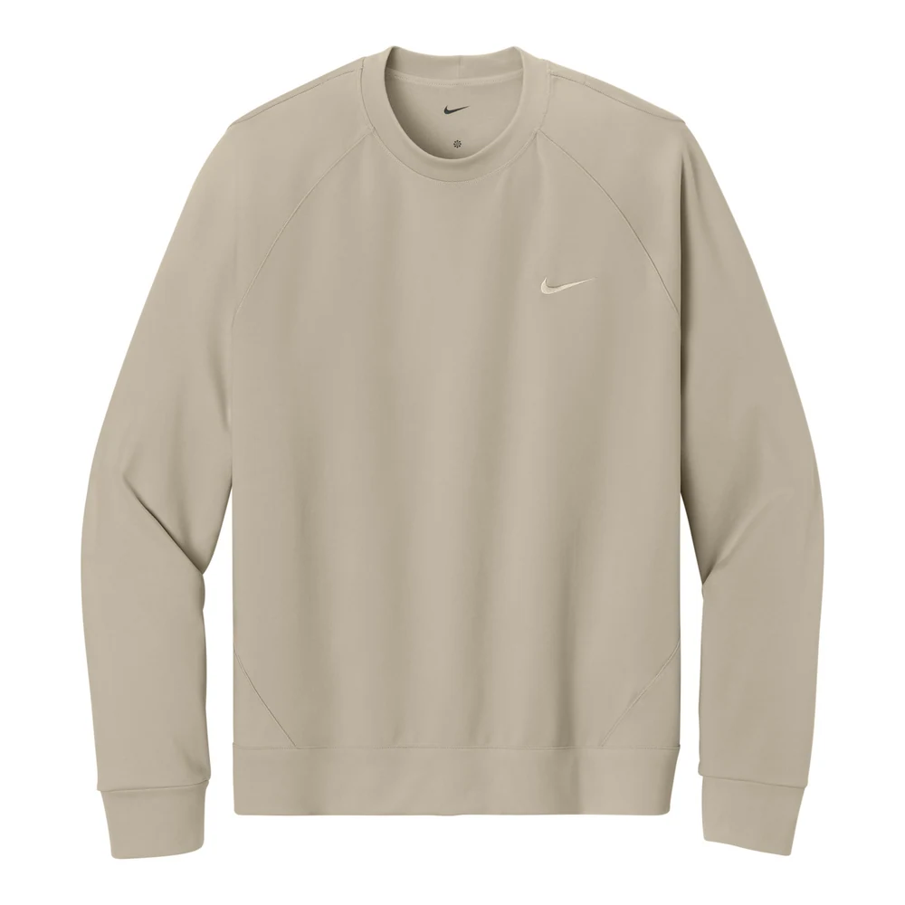 Desert Khaki Nike Dri-FIT Primary Crew style NKIO8127, front view