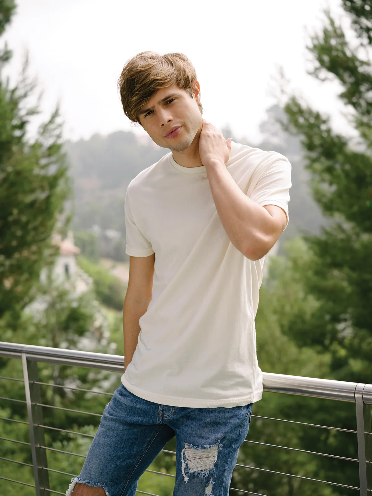 Next Level Apparel Adult Cotton Tee — Style NL3600 in Natural — manufacturer lifestyle photo