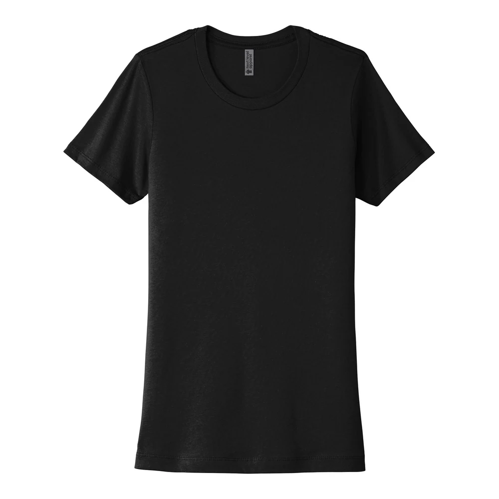 Black Next Level Apparel Women's Cotton Tee style NL3900, front view