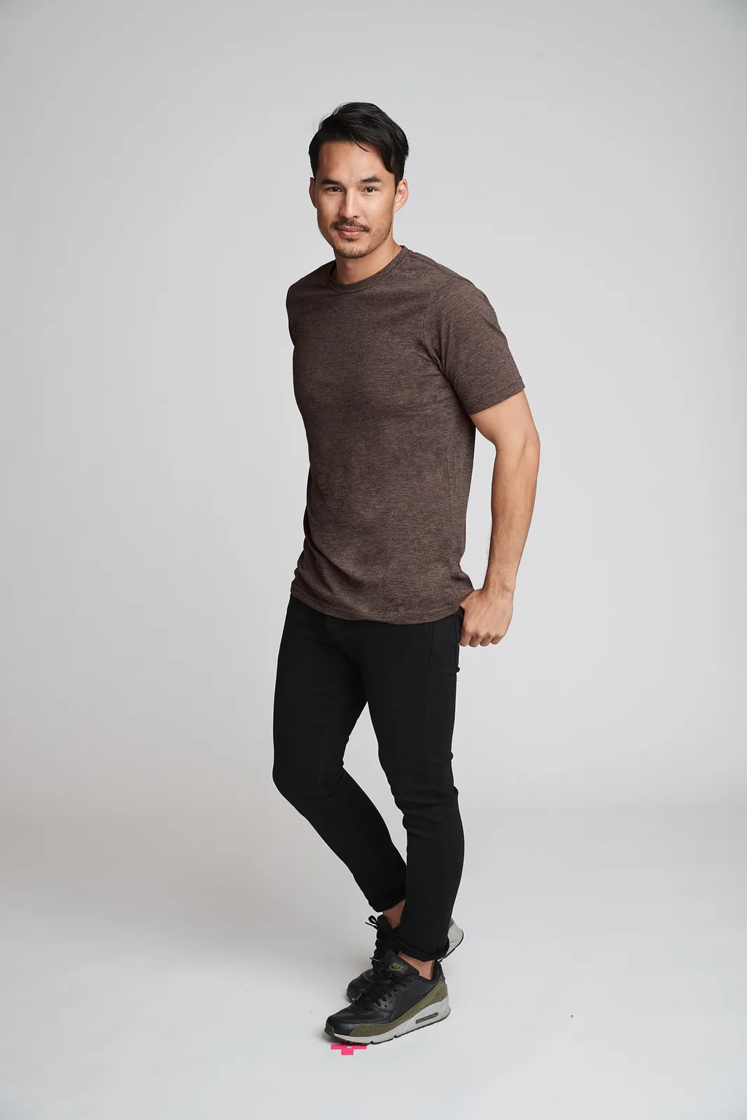 Next Level Apparel Adult Poly/Cotton Tee — Style NL6200 in Espresso — manufacturer lifestyle photo