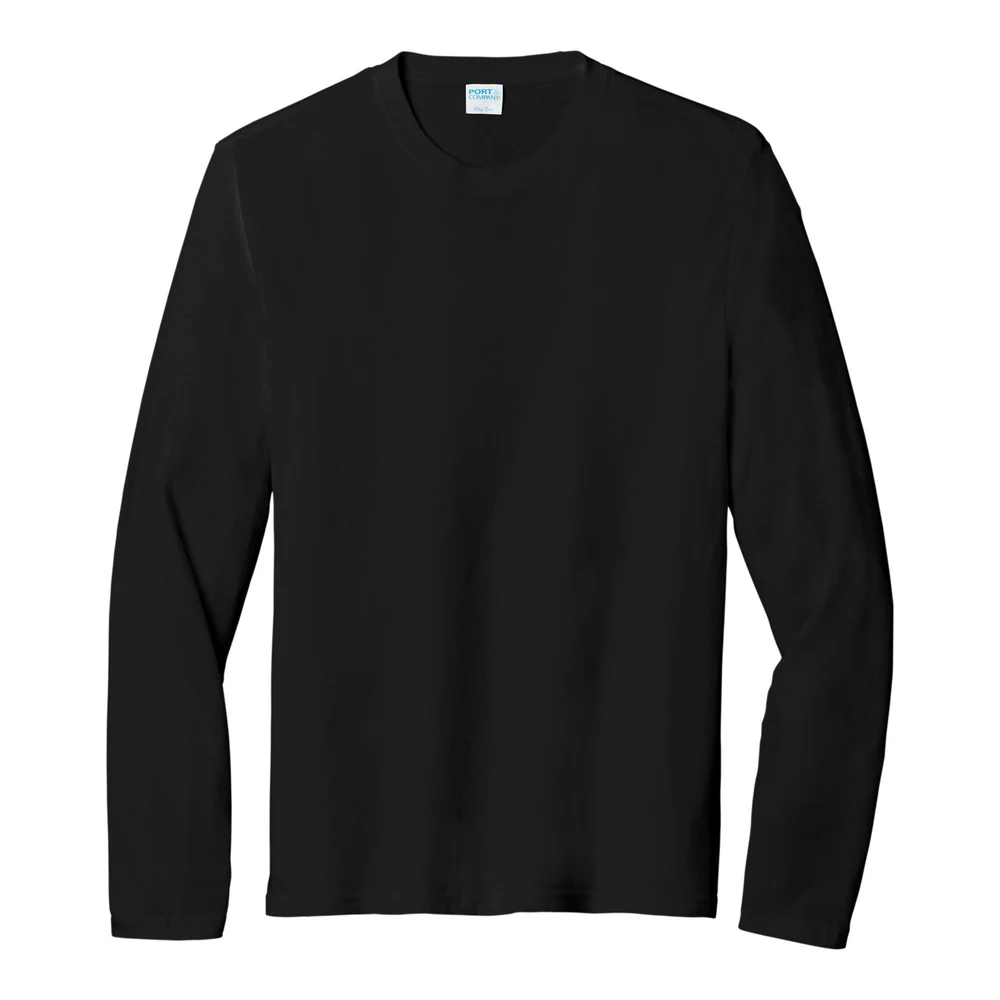 Black Port & Co Tri-Blend Long Sleeve Tee style PC330LS, front view