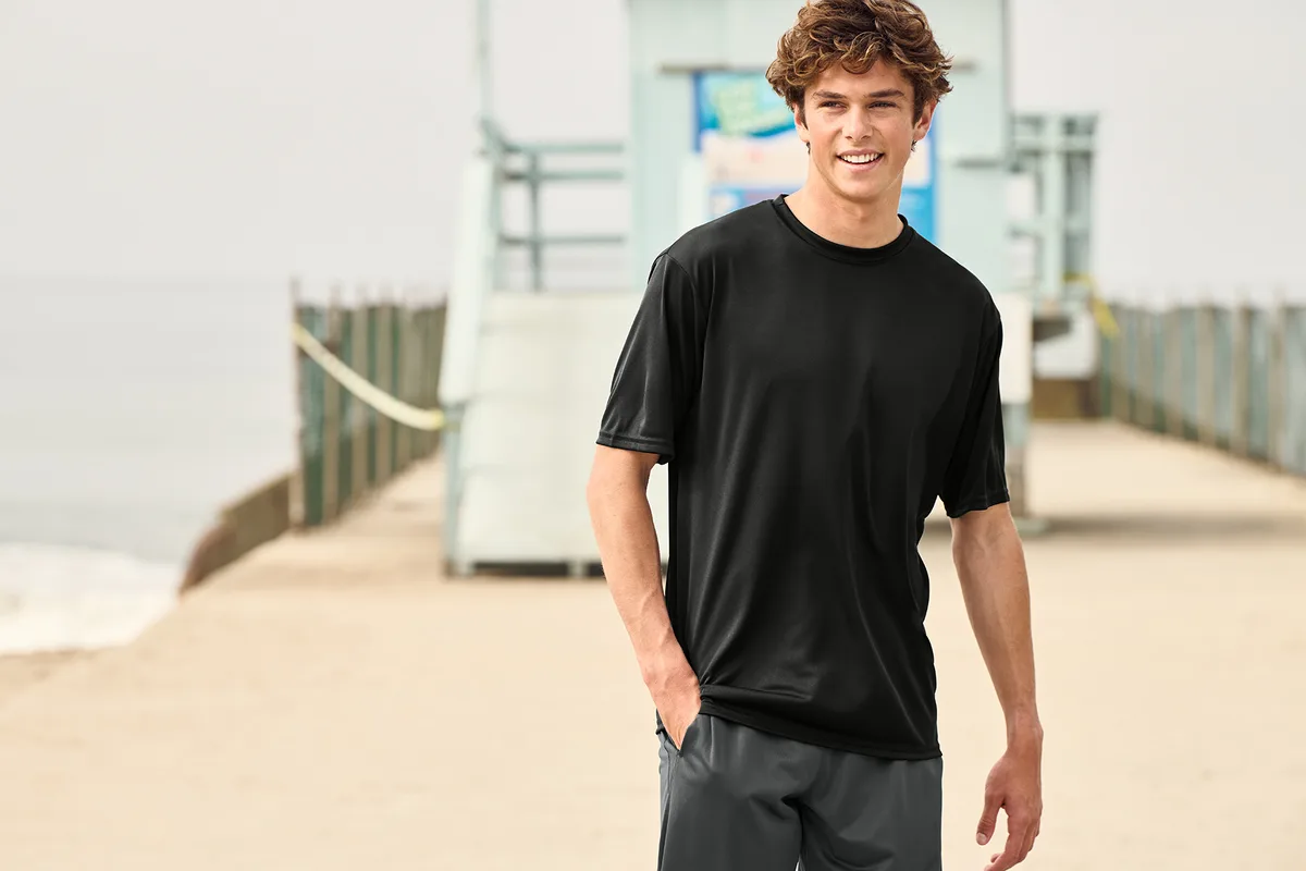 Port & Co Performance Tee — Style PC380 in Jet Black — manufacturer lifestyle photo