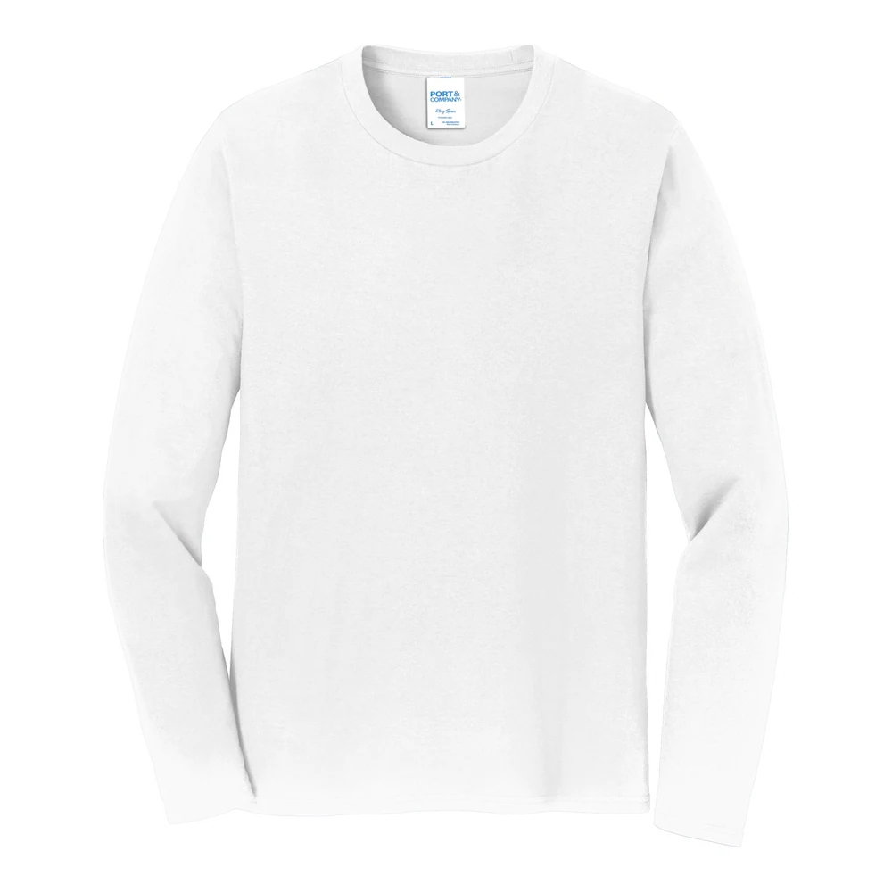 White Port & Co Long Sleeve Fan Favorite Tee style PC450LS, front view