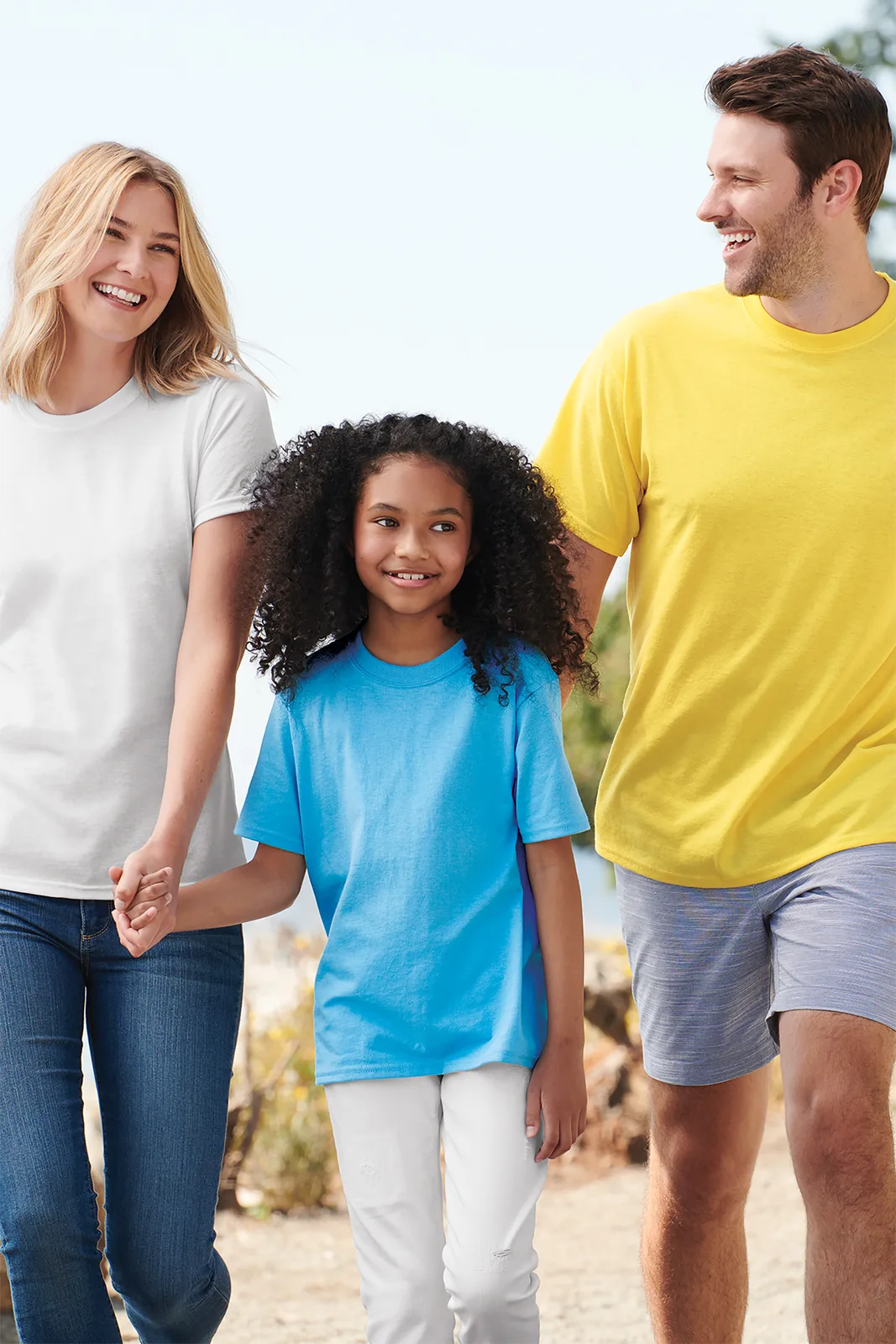 Port & Co Core Blend Tee — Style PC55 in Yellow — manufacturer lifestyle photo