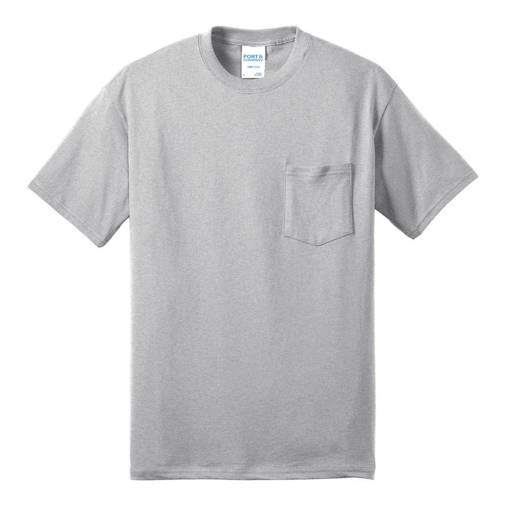 Ash Port & Co Tall Core Blend Pocket Tee style PC55PT, front view