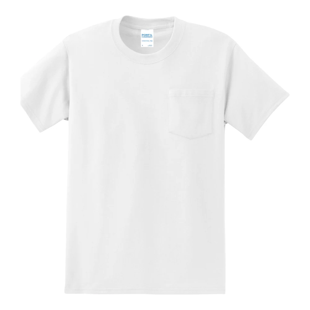 White Port & Co Tall Essential Pocket Tee style PC61PT, front view