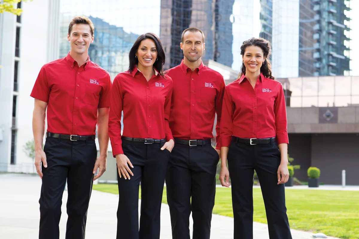 Port Authority Short Sleeve Easy Care Shirt — Style S508 in Stone — manufacturer lifestyle photo