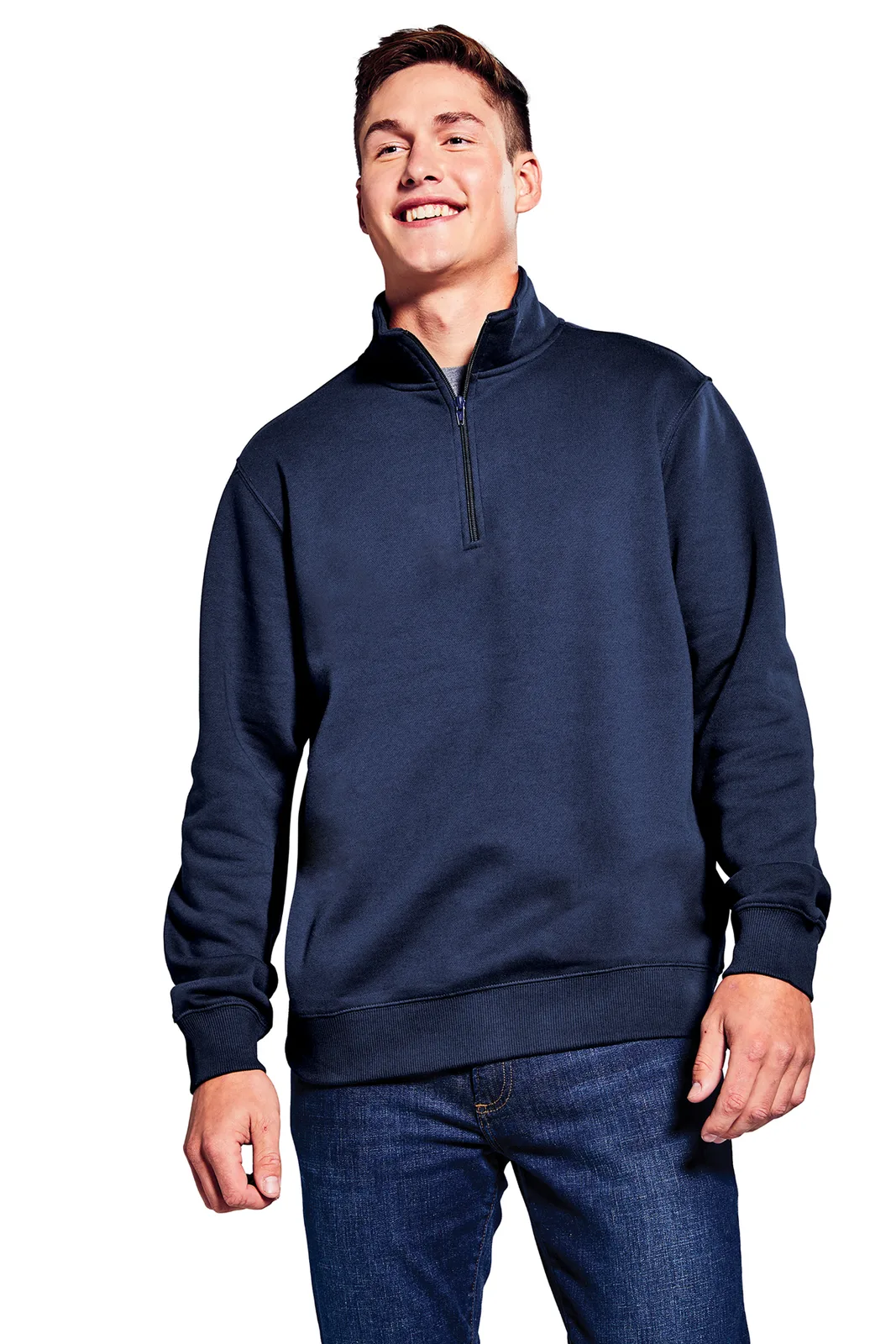 Sport-Tek 1/4-Zip Sweatshirt — Style ST253 in True Navy — manufacturer lifestyle photo